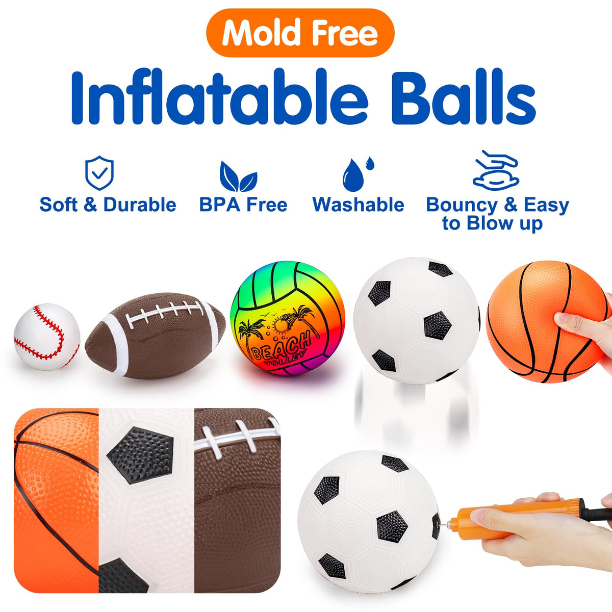 Qirptey toddler sport balls with gentle bounce encourage grip and outdoor activity.