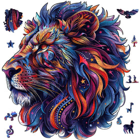 Qiuenisray Lion puzzle assembly with precise laser-cut pieces for satisfying completion.