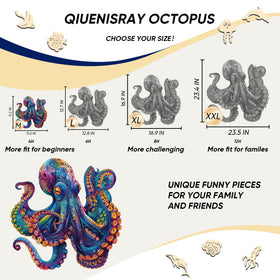 Qiuenisray octopus ocean puzzle shows laser-cut precision for seamless fit.