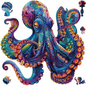 Qiuenisray octopus ocean puzzle unassembled pieces ready for family puzzling fun.