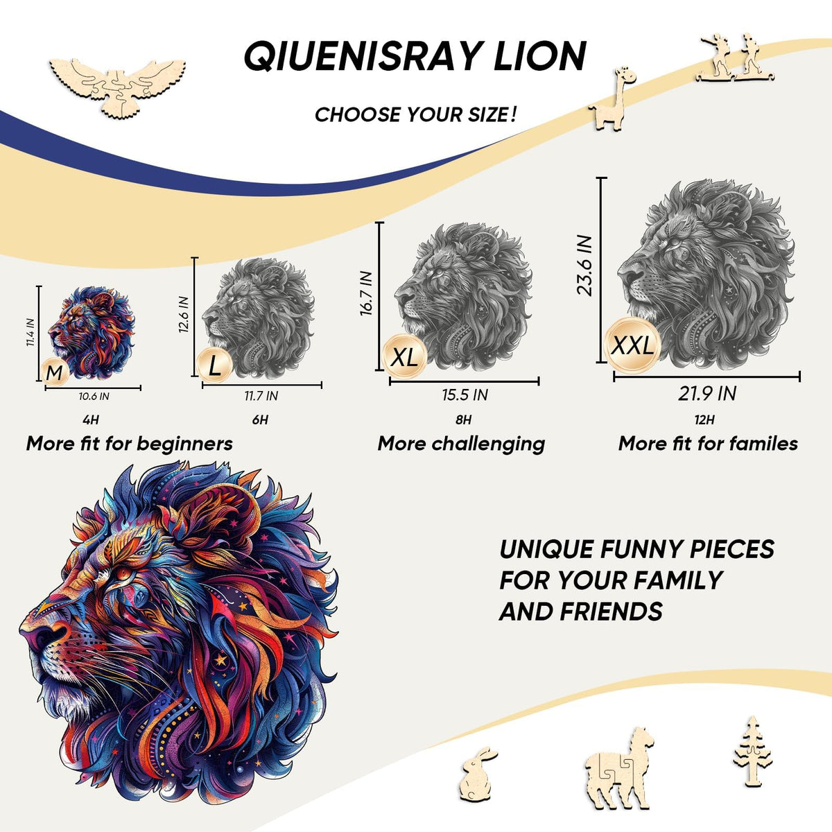 Qiuenisray high-definition print on wood reveals vibrant colors after assembly.