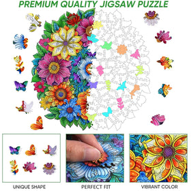 Qiuenisray spring flower puzzle laser-cut edges for a crisp, satisfying fit