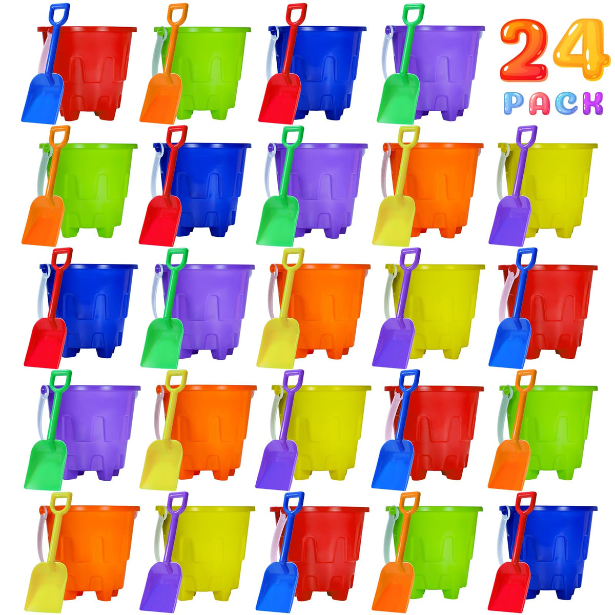 Qiuyanbo sand castle buckets in bright colors for kids' beach play