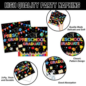 QIYANPAX graduation design watercolors on plates and napkins for festive mood