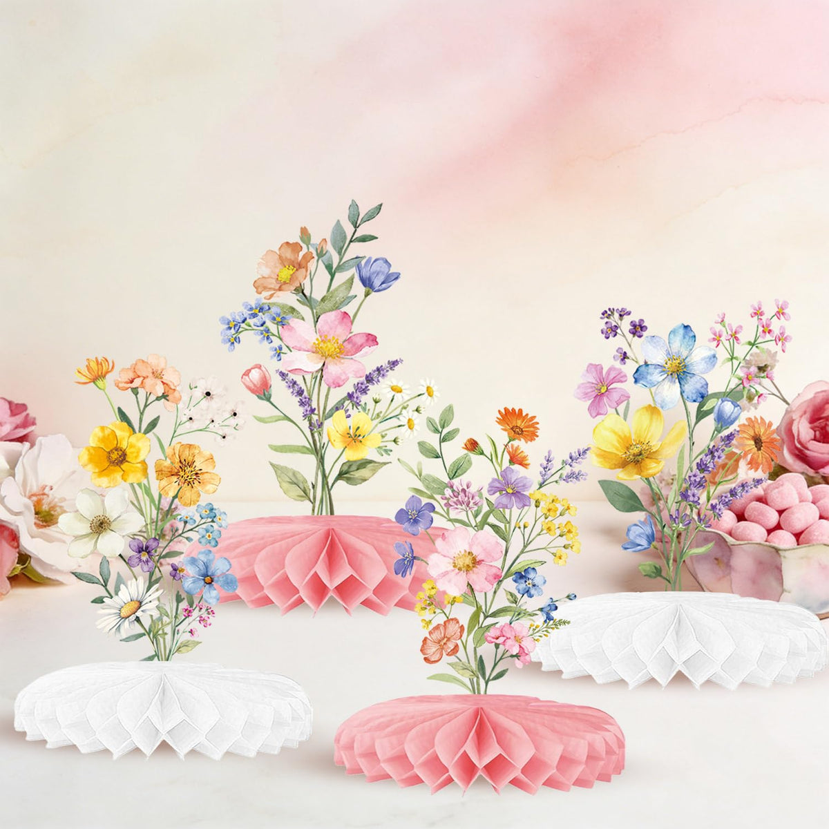 QIYANPAX Wildflower cups support mess-free sipping at parties.