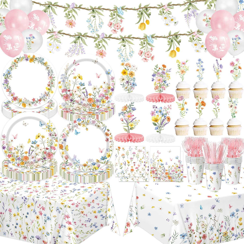 QIYANPAX Wildflower dinner plates add color and durability to spring celebrations.