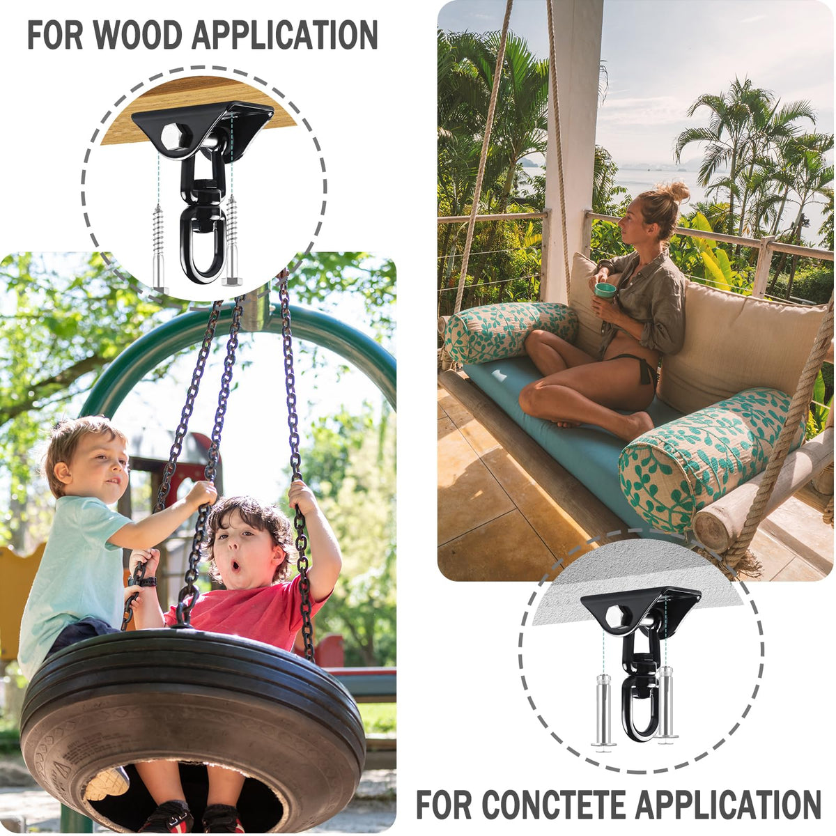 QIWYMHW installation guide included for easy DIY mounting on wood or concrete