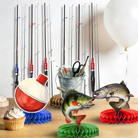 QIYANPAX fishing honeycomb centerpieces add dimension to tabletops.
