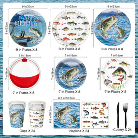 QIYANPAX fishing napkins coordinate with full set for quick cleanup.