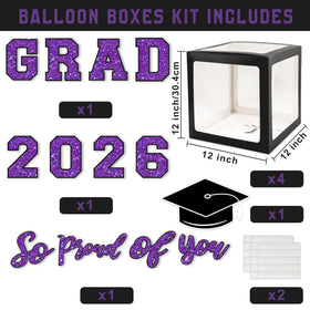 QIYANPAX latex balloons in purple create a vibrant Class of 2026 atmosphere.