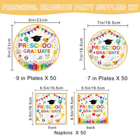 QIYANPAX preschool graduation plates 7-inch perfect for kid portions.