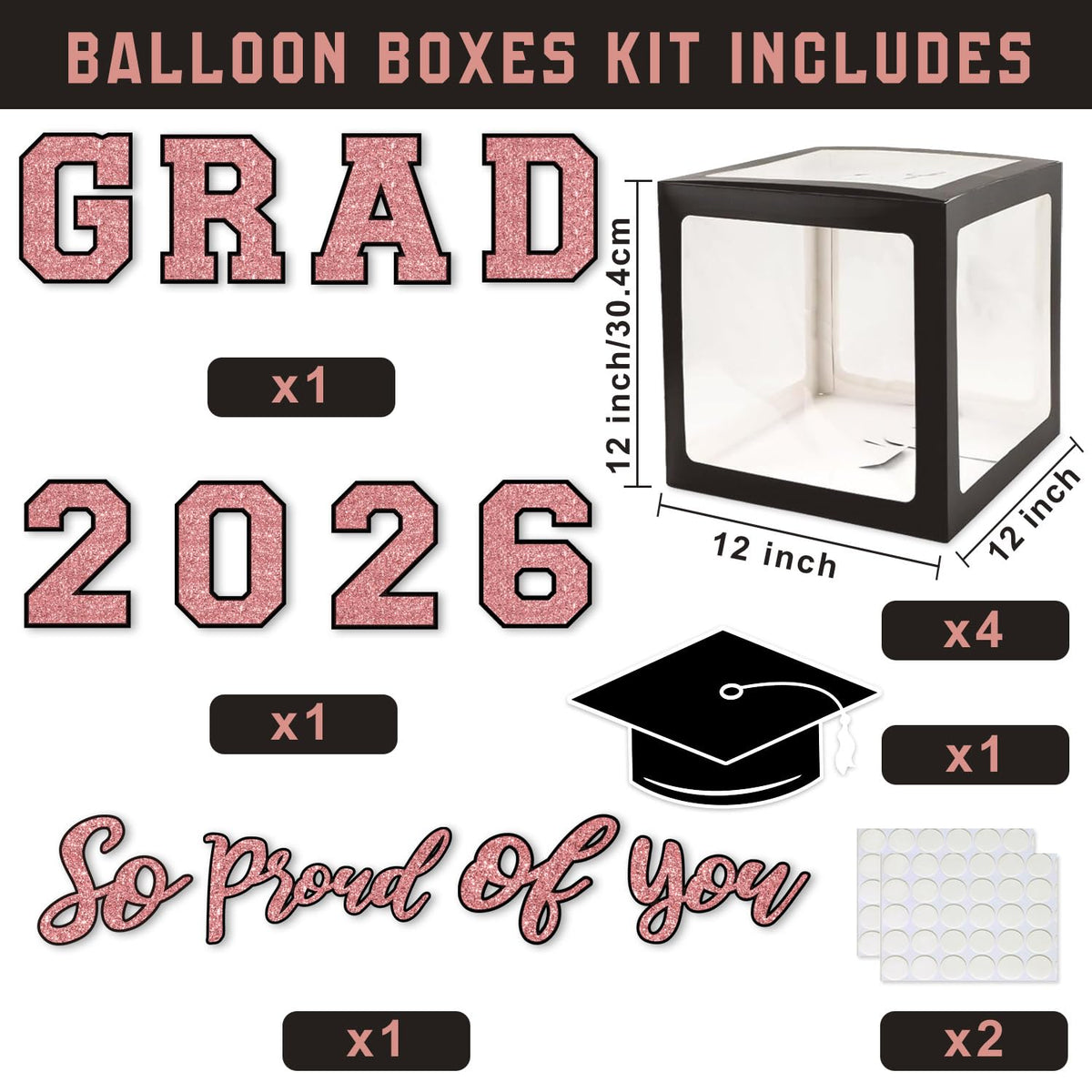 Qiyanpax rose gold latex balloons for stylish grad party.