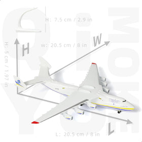 QIYUMOKE Antonov 225 diecast body, durable display piece for collectors.