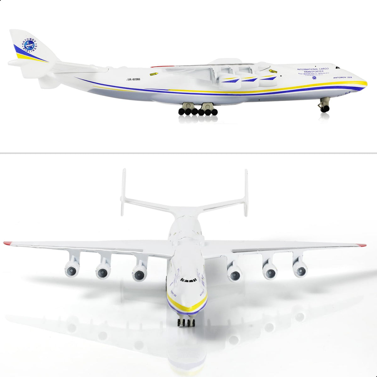QIYUMOKE Antonov 225 wings detail highlights realism for collections.
