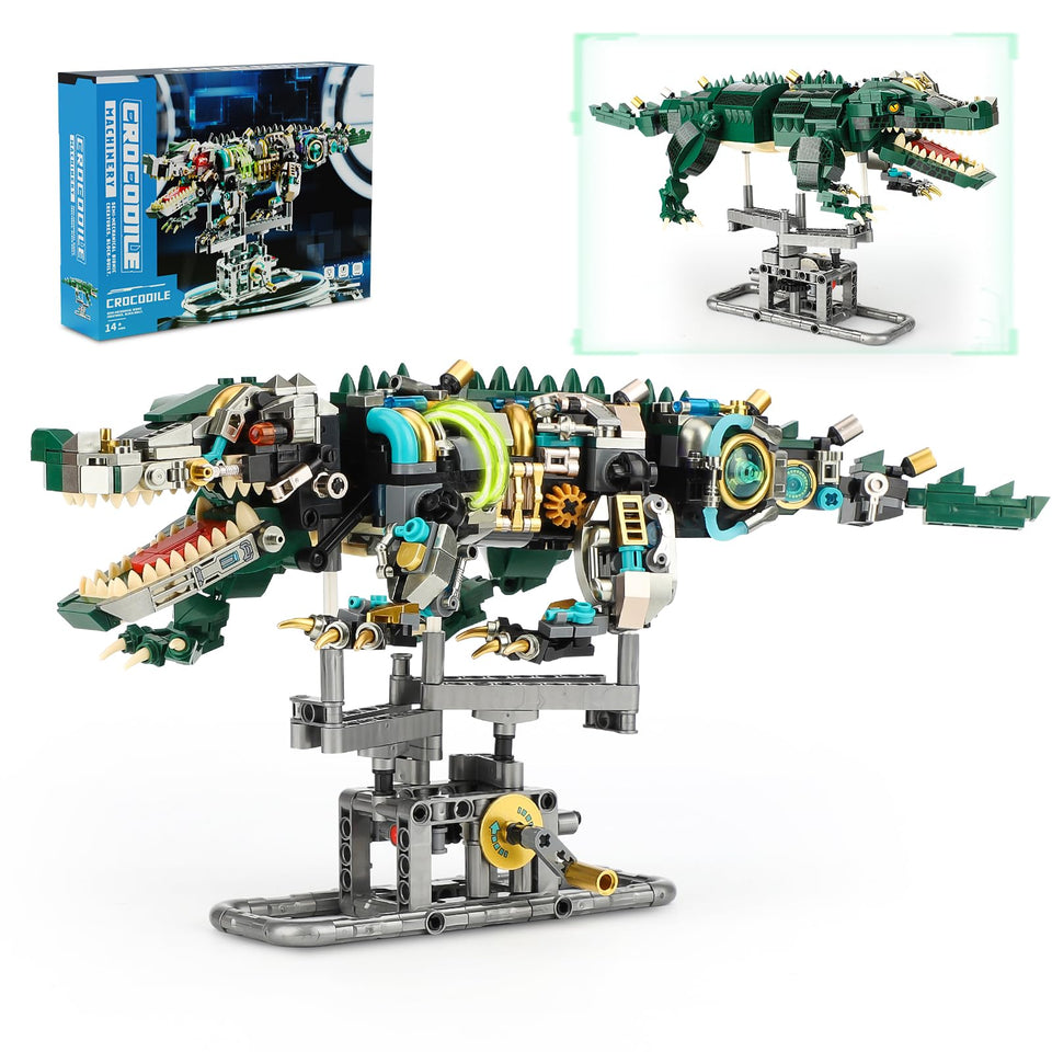 QJYAMK Ideas mechanical crocodile display stand highlights craftsmanship on your desk.