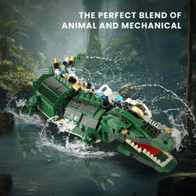 QJYAMK crocodile legs and tail linkage animate realistic movement when rotated.