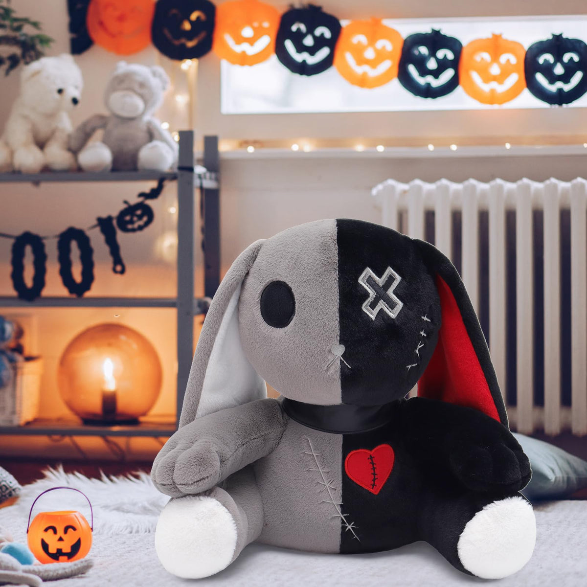 Qleewei machine-washable bunny plush for easy cleaning