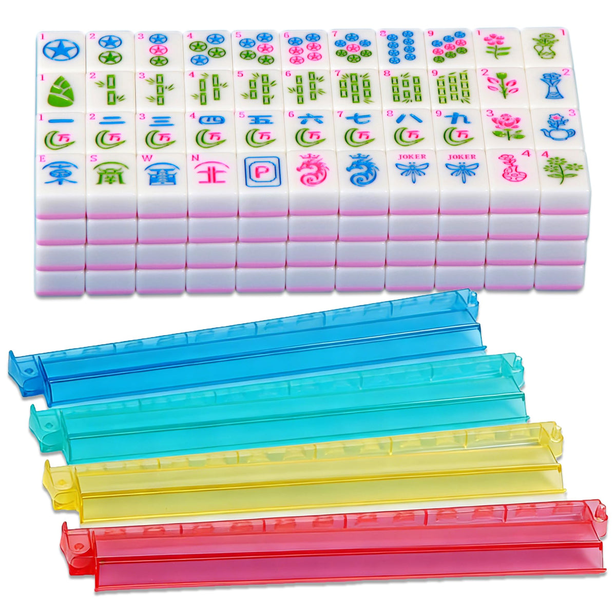 QLKLIKEBF American Mahjong tiles 1.2-inch set, durable melamine for family game nights.