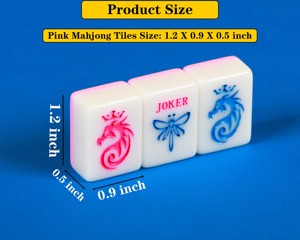 QLKLIKEBF Pink Mahjong tile detail highlighting precision engraving for long-lasting play.