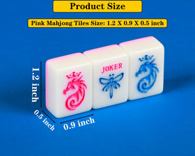 QLKLIKEBF Pink Mahjong tile detail highlighting precision engraving for long-lasting play.
