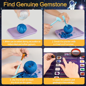 QLKUNLA Gemstones Dig Kit gem-collection showcases tiny treasures to spark science curiosity