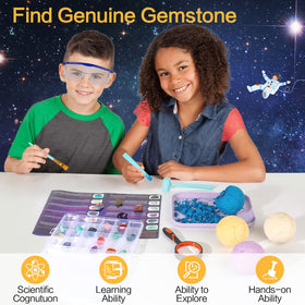 QLKUNLA Gemstones Dig Kit tools-mat keeps digging tidy with a mess-free setup