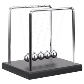 QLKUNLA Newtons cradle setup on desk showcases kinetic motion for focus and decor