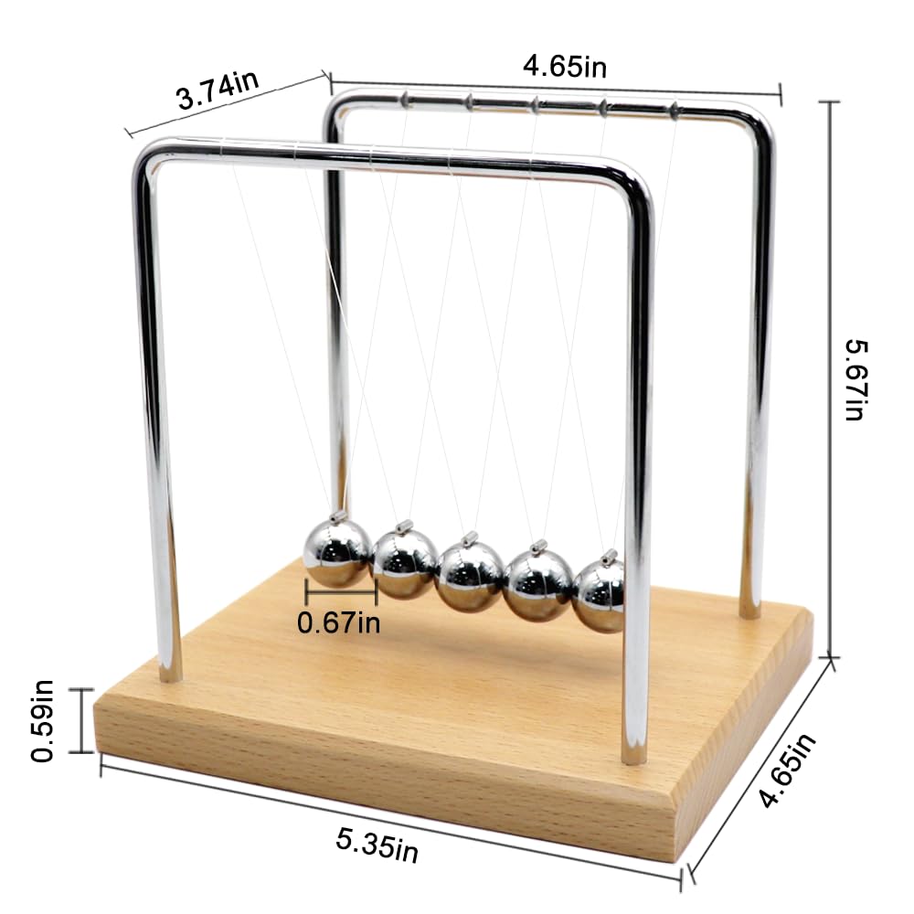 QLKUNLA Newtons Cradle beech desk decor, stylish workplace centerpiece