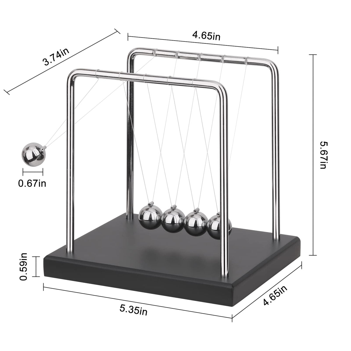 QLKUNLA Newtons cradle energy transfer closeup highlights momentum demonstration