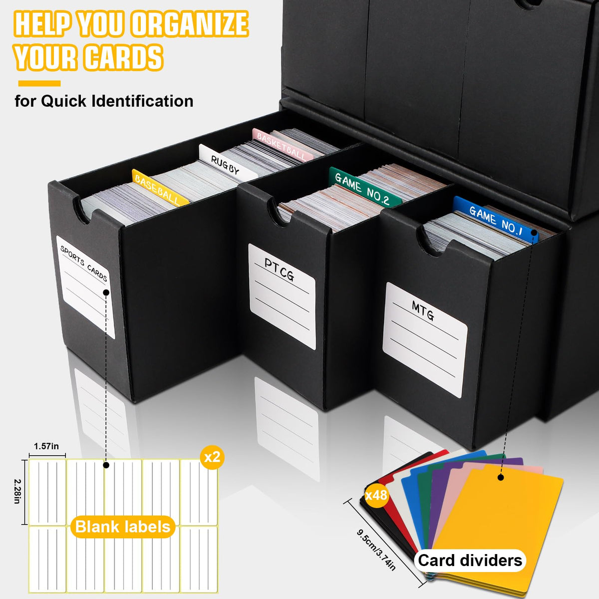 QLOUNI sturdy corrugated cardboard protects cards from dust and wear