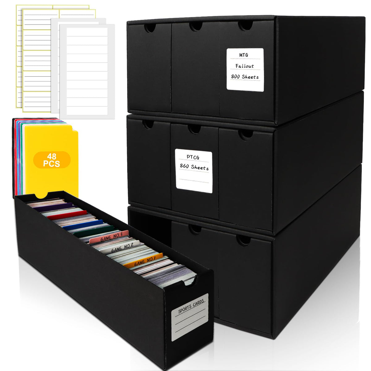 QLOUNI storage supports YGO, MTG, PTCG, and sports cards