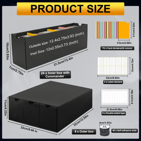 QLOUNI storage box with colorful card dividers helps you sort by category for faster access.