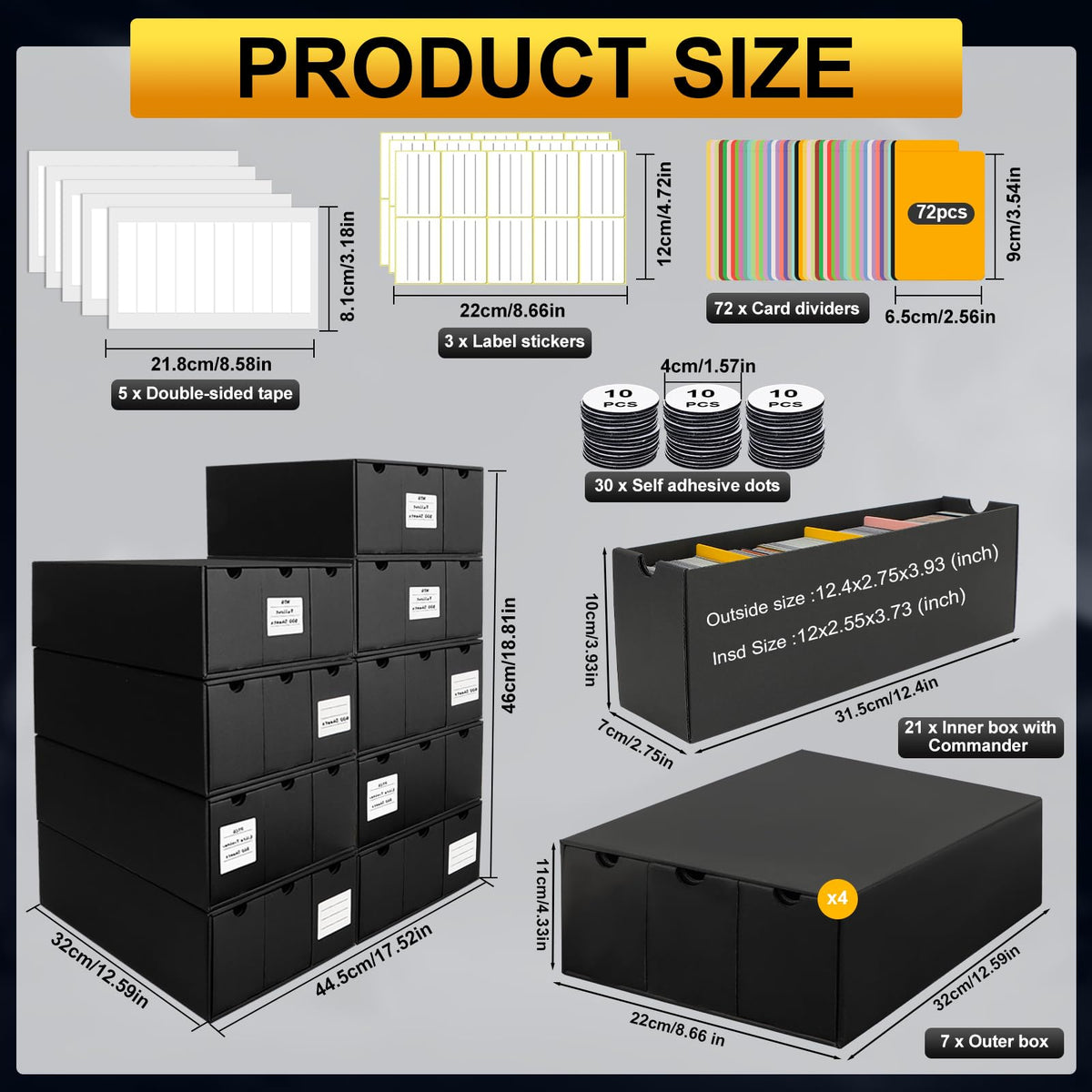 QLOUNI label sheets for quick identification of box contents.