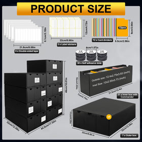 QLOUNI label sheets for quick identification of box contents.