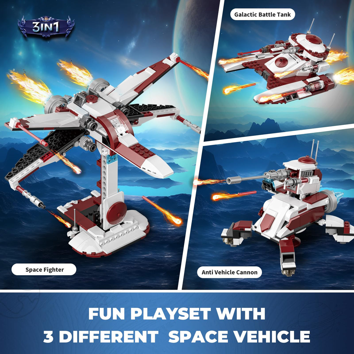 QLT QIAOLETONG space wing fighter model for action-packed pretend battles