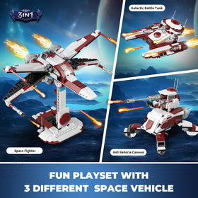 QLT QIAOLETONG space wing fighter model for action-packed pretend battles