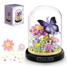 QLT QIAOLETONG flower bouquet building kit cover shows vibrant, long-lasting decor idea.