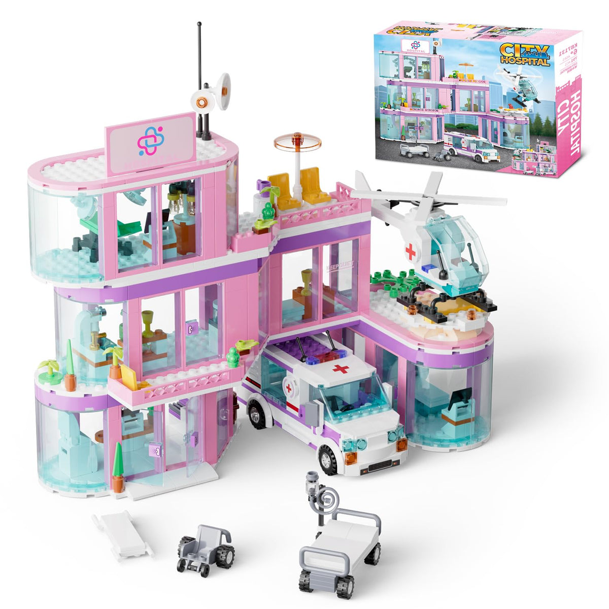 QLT Qiaoletong Friends City Hospital ambulance truck play, fosters rescue missions