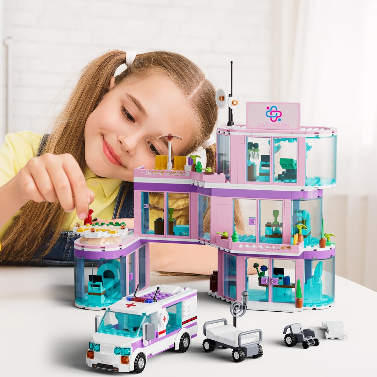 Lab area and diagnostic stations for STEM-inspired play