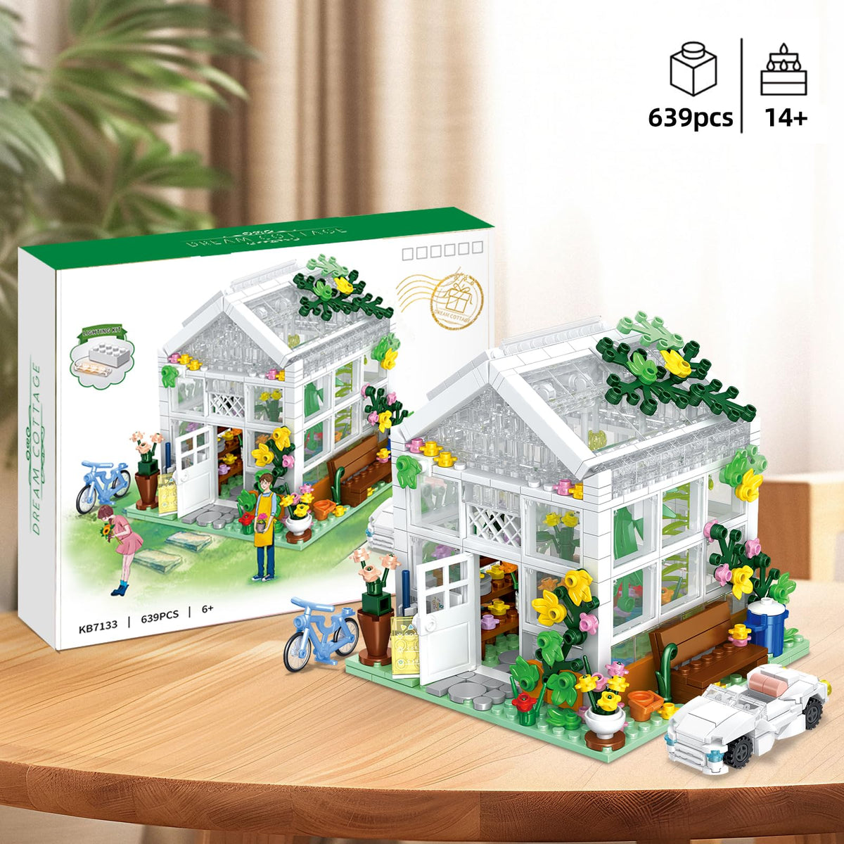 Open skylight and roof detail invite interactive assembly and visual drama.