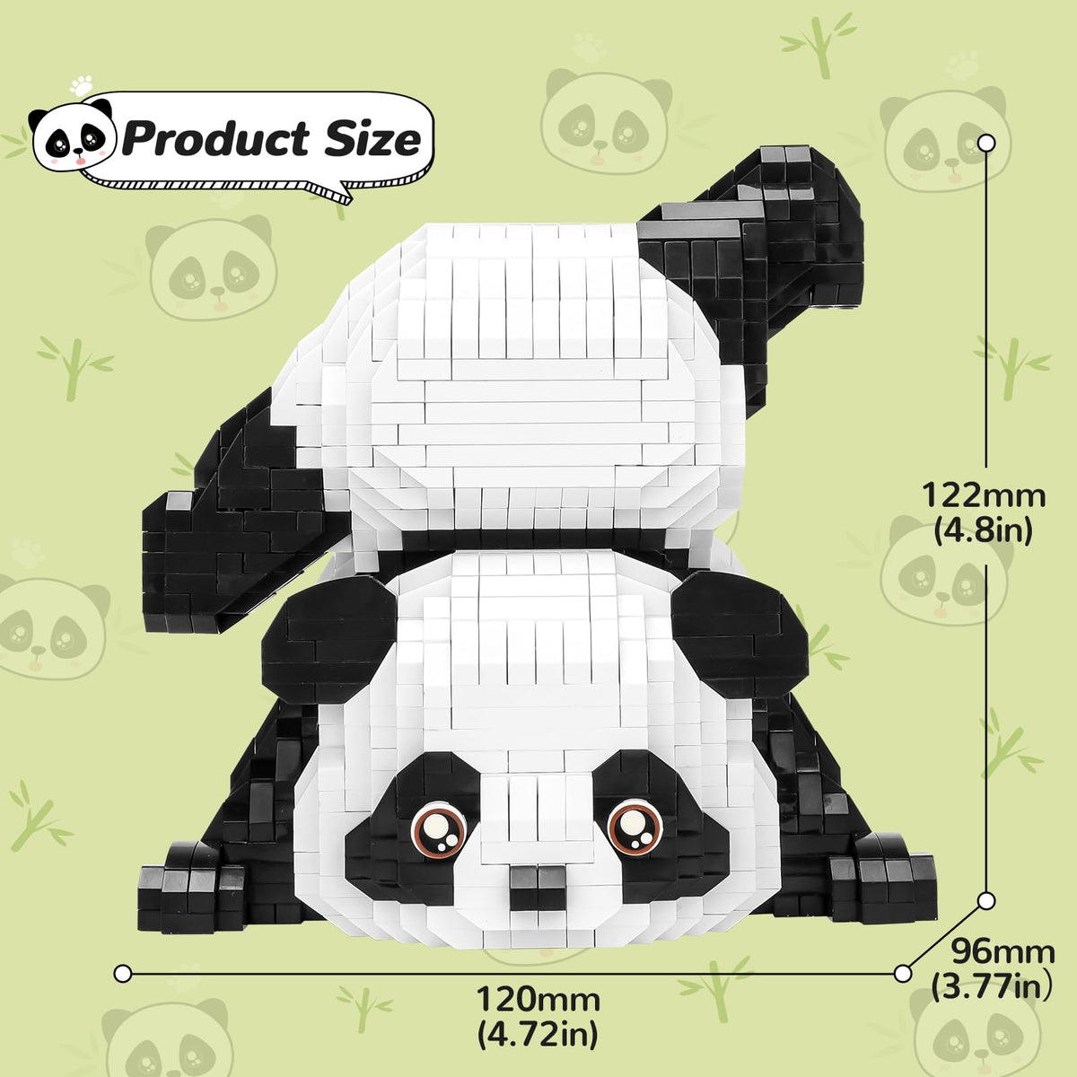 QLT QIAOLETONG panda mini building set showing precision and compact design for display