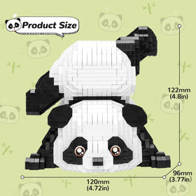 QLT QIAOLETONG panda mini building set showing precision and compact design for display