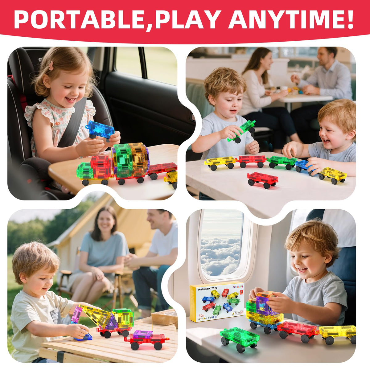 Qltytoy portable travel toy for car rides and flights.
