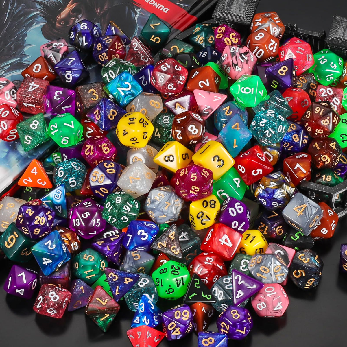 QMay polyhedral dice suitable for D&D and other RPGs