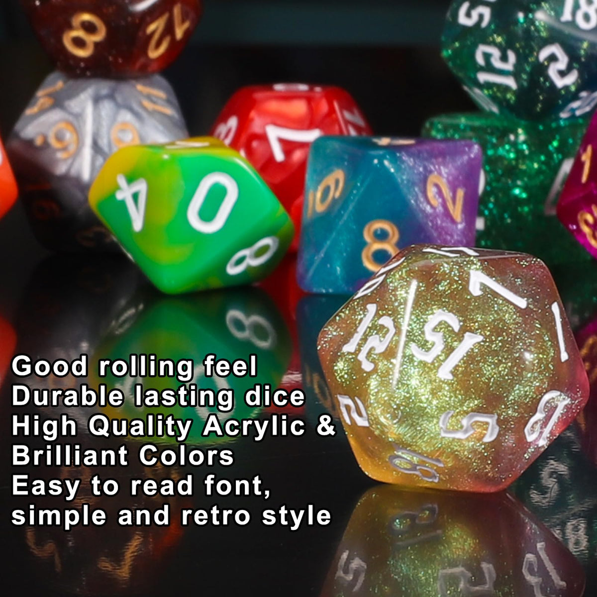QMay dice with easy-to-read numbers improve quick gameplay.