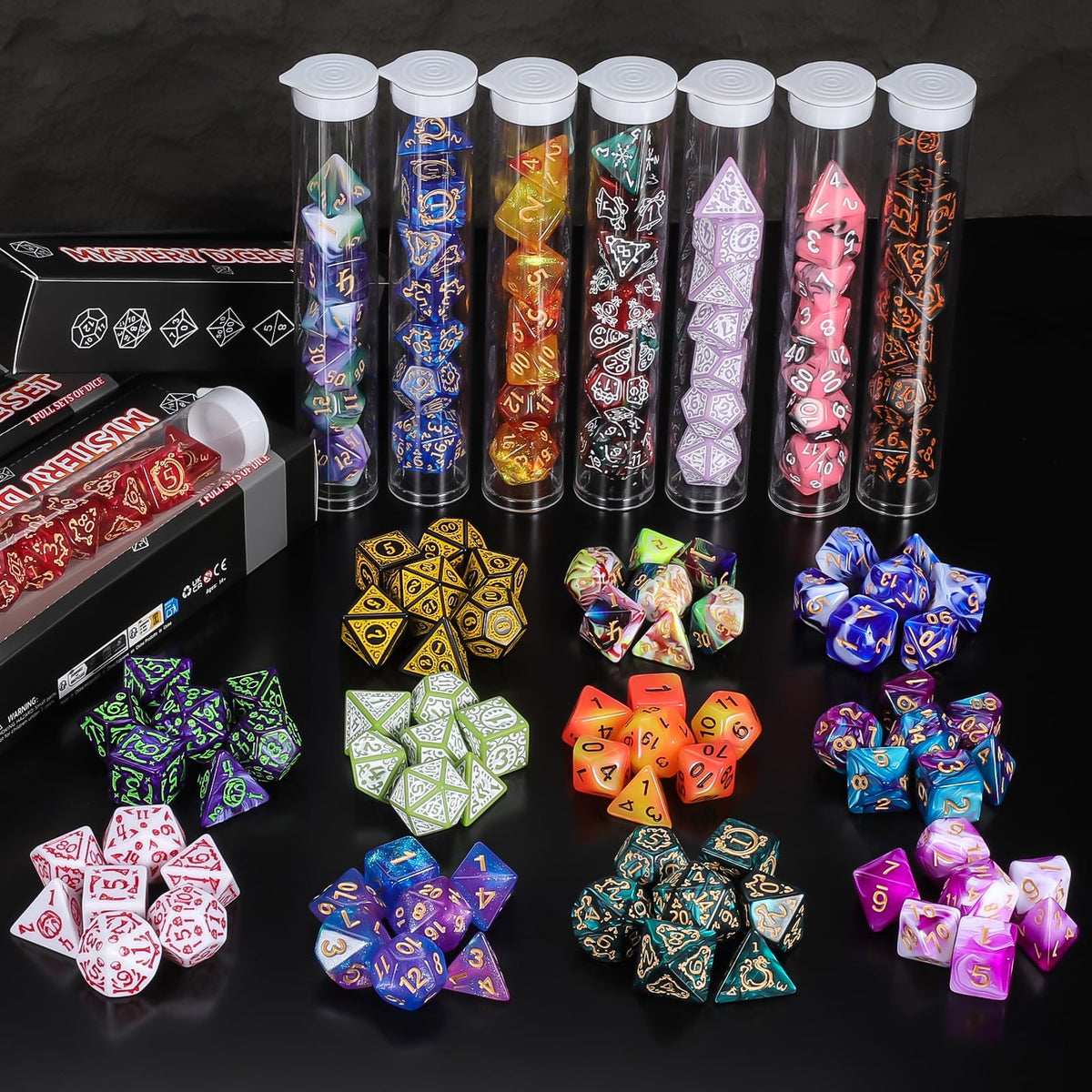 QMAY random patterns provide variety across six complete sets per box.