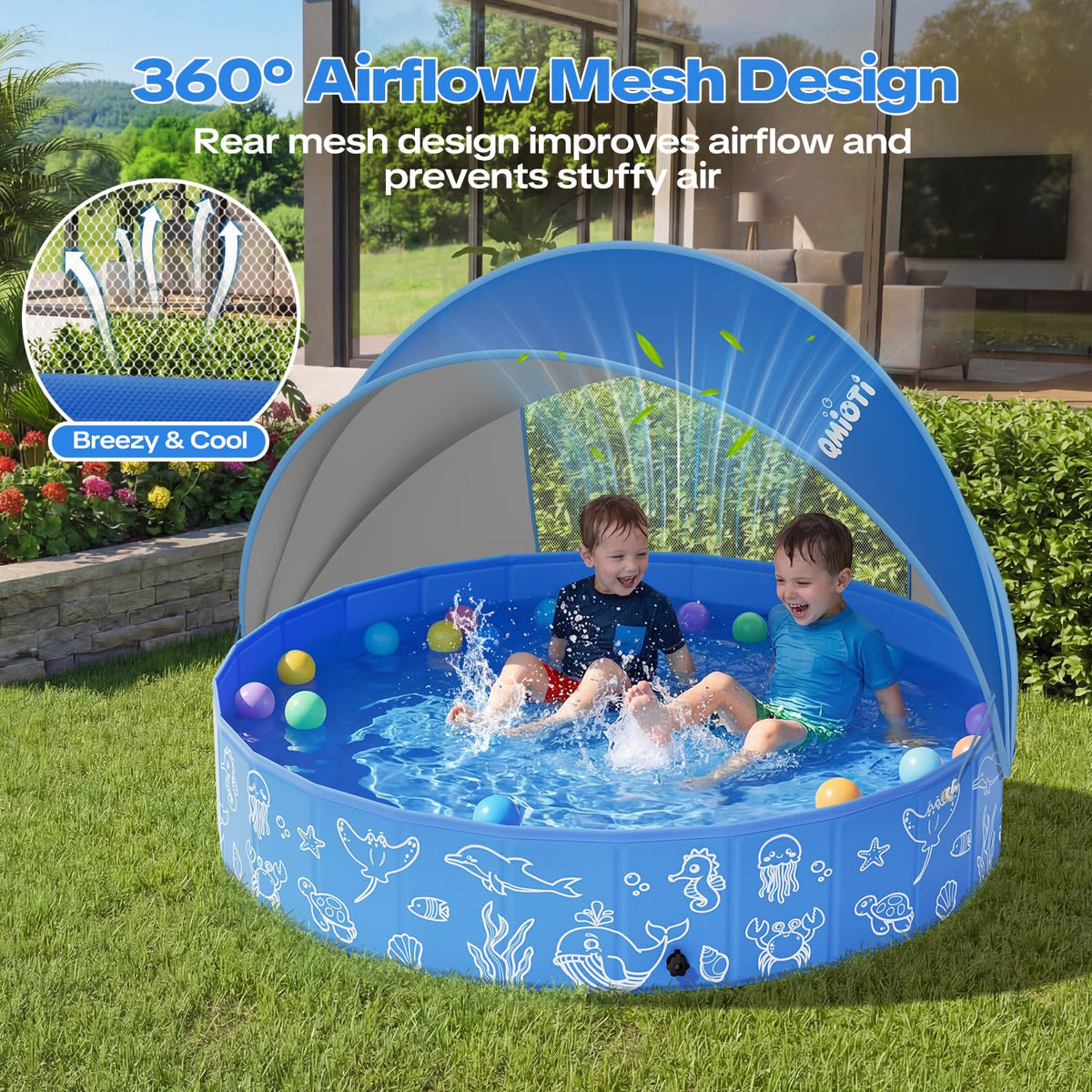 Qmioti non-inflatable setup means quick unfolding and fast drainage.