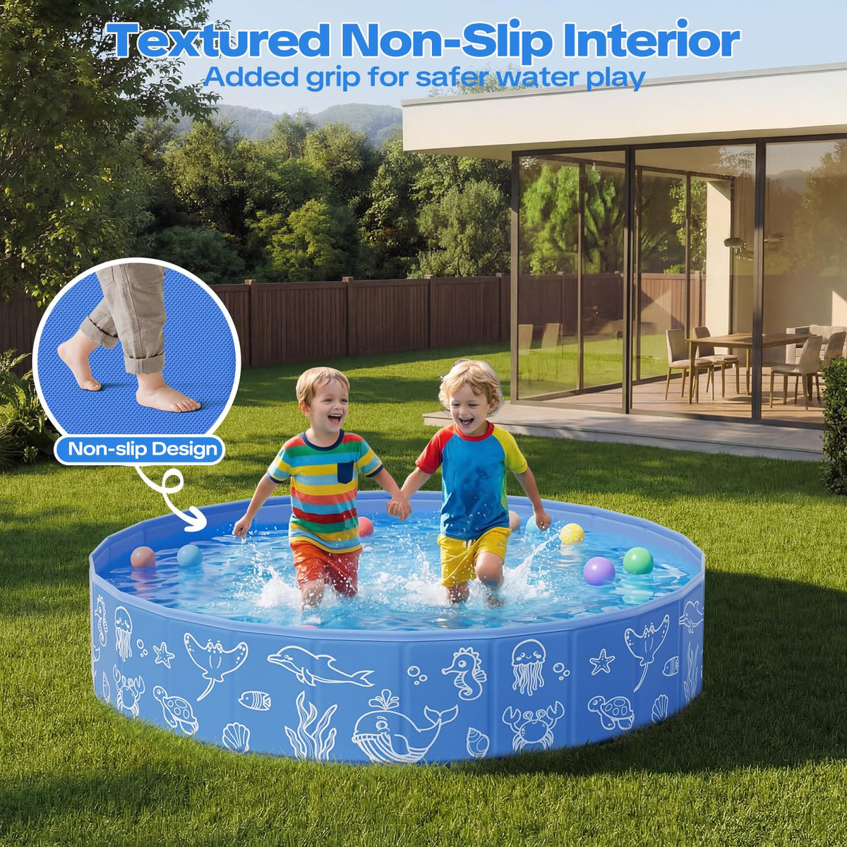 Qmioti portable pool is easy to carry and store for travels.