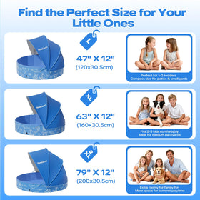 Qmioti reinforced sides keep the pool stable when filled for safe play.
