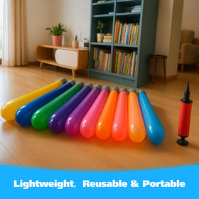 Qneiaym inflatable sabers used as decorations and props for themed parties and Halloween.